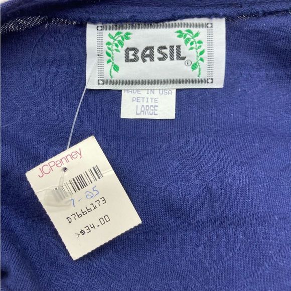 Vintage Basil Top SZ PL Ribbon Rosettes Lace Neckline Embellishment 100% Cotton - Picture 8 of 10